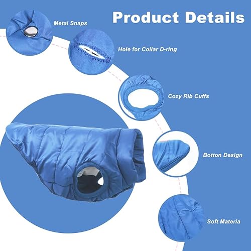 Miniatura 45 de Warm Dog Coat, Windproof Dog Jacket Fleece Pet Winter Coats Solid Color Dogs Clothes Cold Weather Pet Jacket Vest Soft Puppy Apparel for Small Black