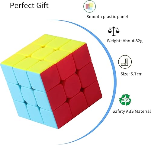 Miniatura 4 de ROXENDA Cubo de velocidad de 3 x 3 pulgadas cubo mágico QYTOYS Warrior S sin calcomanías rompecabezas esmerilado cubo mágico