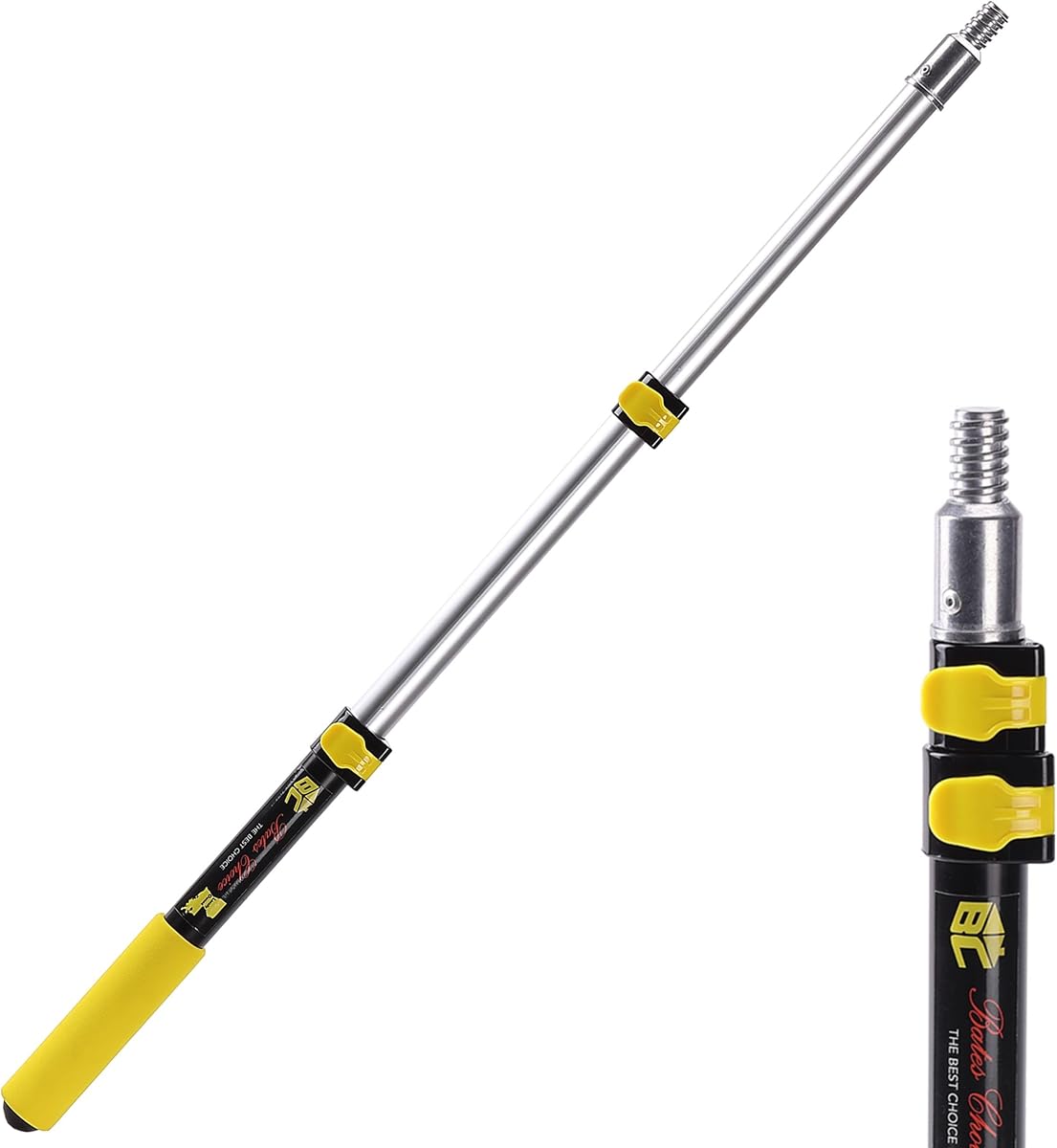 Bates- Poste de extensión para rodillo de pintura, 3 pies, aleación de aluminio | Poste de extensión telescópico, poste de extensión multiusos resistente con diseño de bloqueo abatible para pintar, quitar el polvo y limpiar