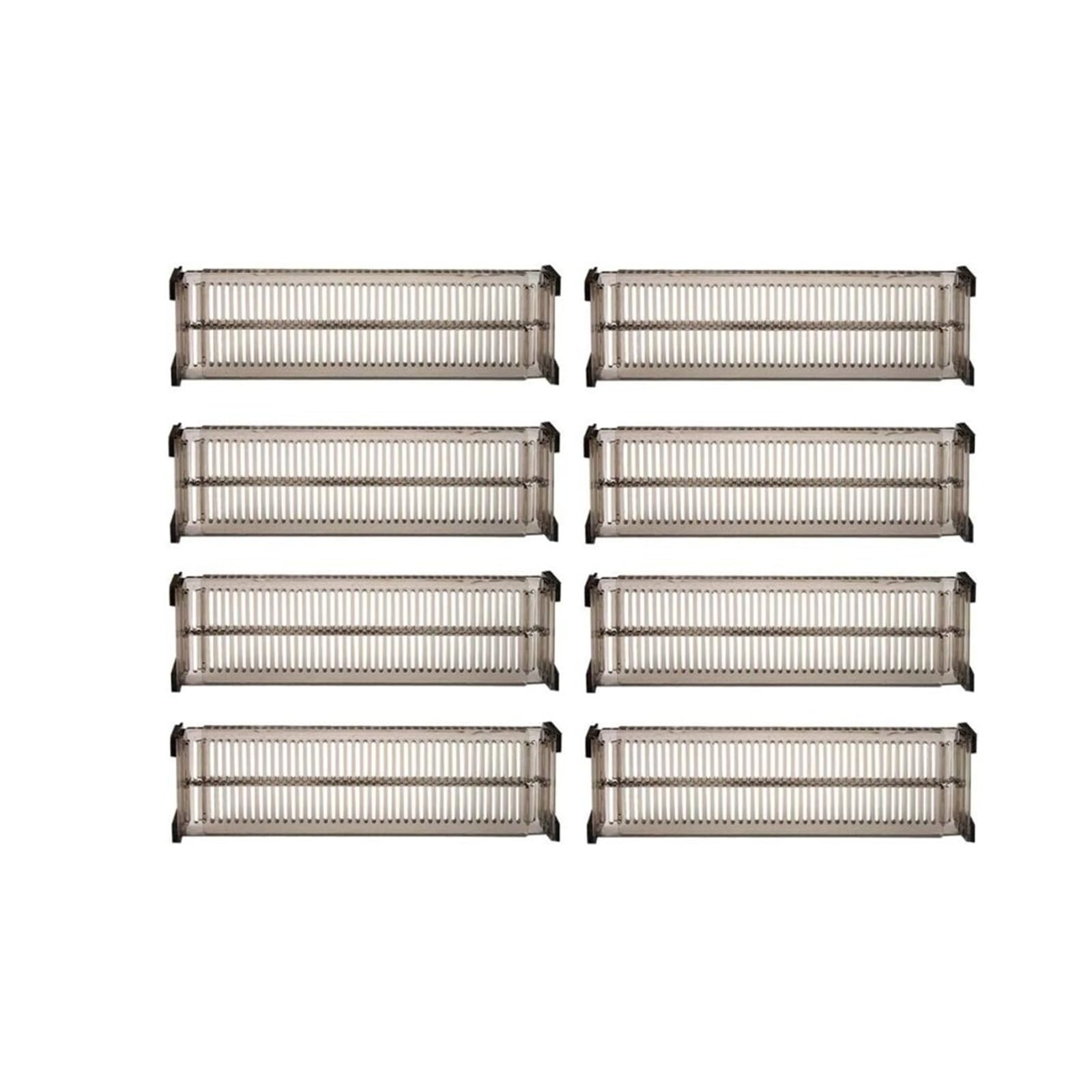 Schubladenteiler, verstellbare Länge von 28 bis 53,5 cm, Küchenaufbewahrung, Organizer, Kunststoff, transparent,(8 Set)