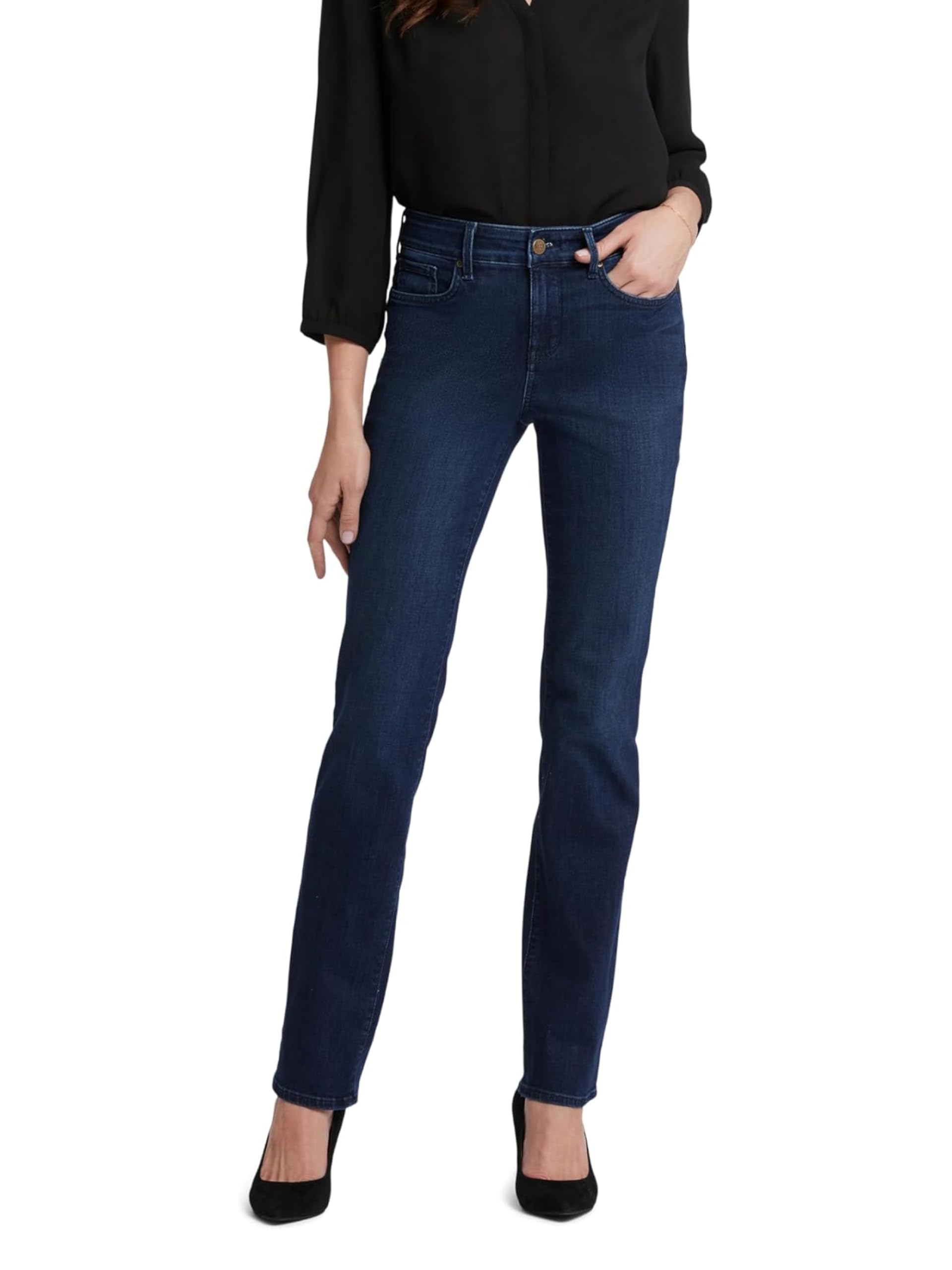 NYDJ Damen Übergröße Marilyn Straight Leg Jeans, Denslowe, 14W 32