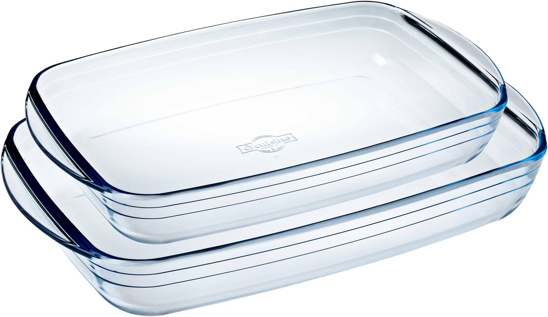 Rectangular Glass Baking & Roasting Dishes | Extreme Resistance | Oven Safe | Set of 2 Rectangular Glass Lasagne Dishes (35 x 22 cm, 40 x 27 cm)