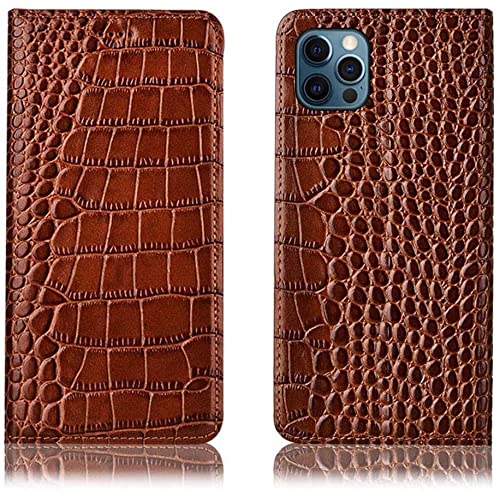 Étui pour iPhone 12 Pro Max : protégez votre écran des rayures grâce au rabat magnétique marron