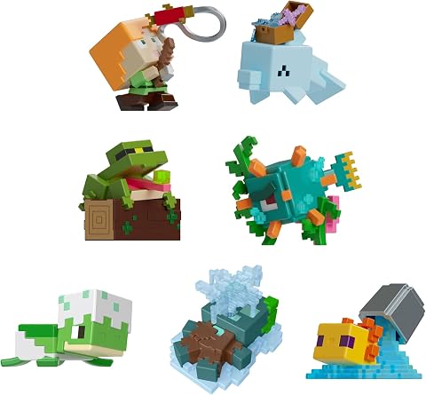 Çocuklar, koleksiyoncular ve hayranlar için Minecraft Mini Figürler Çoklu Paket ve koleksiyona uygun 4 cm'lik 7 mini figür seti, JJV92