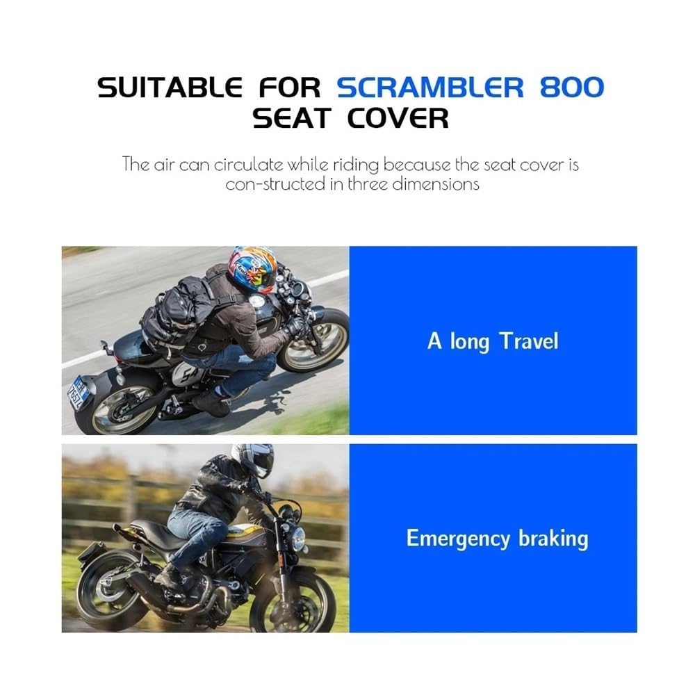 Coprisella Scooter Coprisedile Con Cuscino In Rete 3D Per Du&cati Scrambler 800 Coprisedile In Tessuto Di Nylon Antiscivolo Per Moto