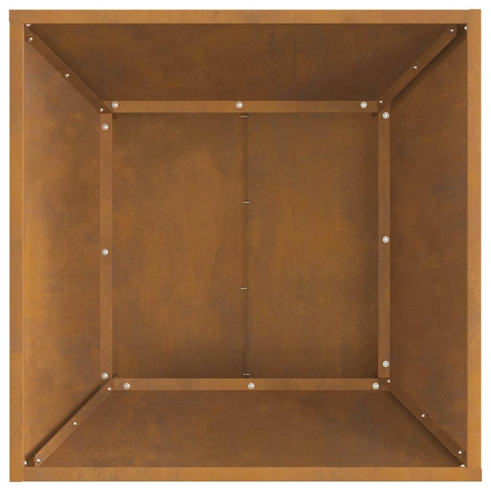 Fasba Fogata de Acero Cuadrada para Exterior: Resistente al Calor, 60x60x35 cm, Marrón Jardines y Terrazas