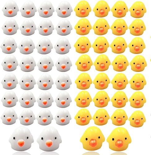 Mini figuras de pollo, 60 piezas de resina en miniatura de pollo, adornos de pollos pequeños, animales, modelo de hadas, jardín en miniatura, musgo,