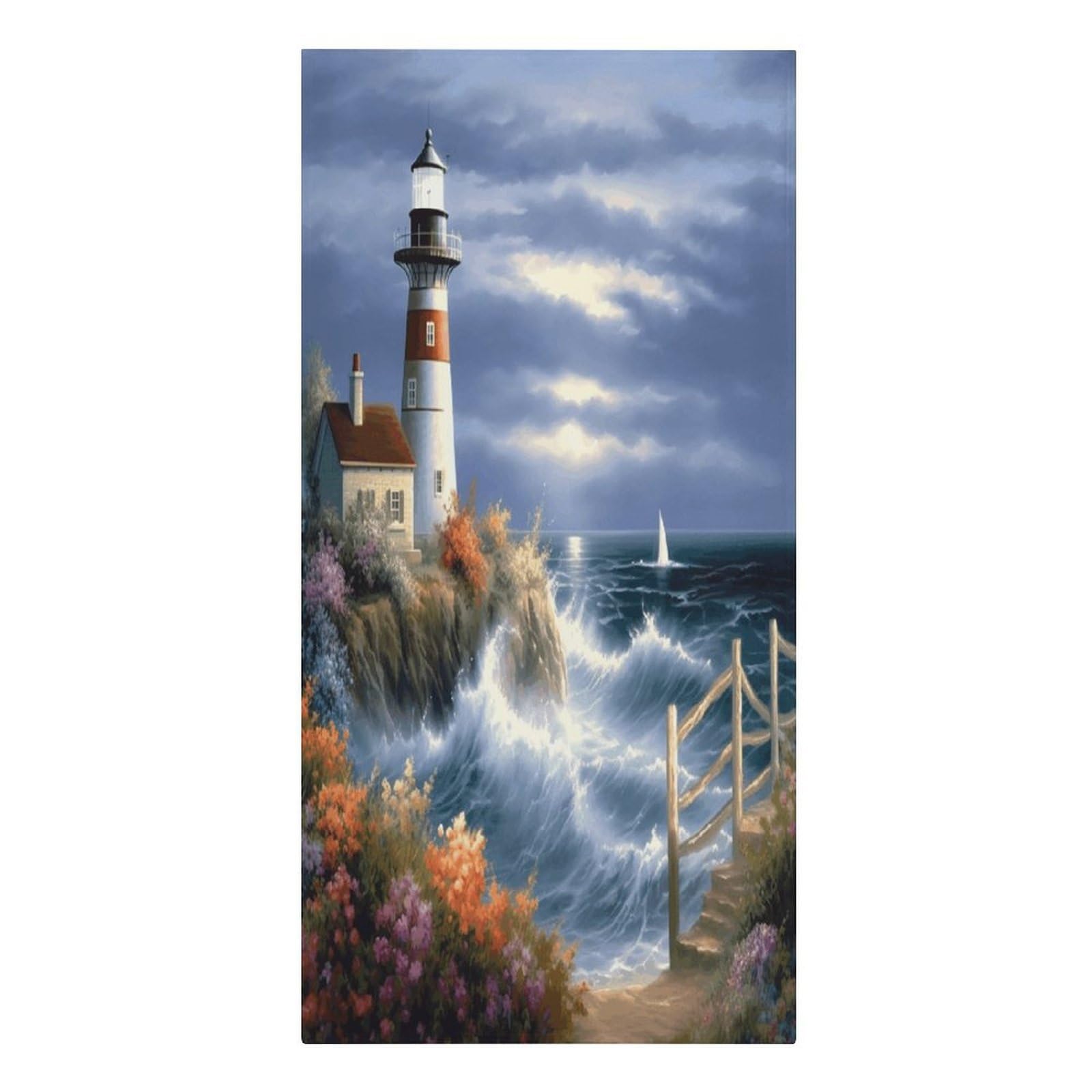 VstaDank Lighthouse Diamond Painting Beach Towels 30"x61" Microfiber Super Absorbent Large Bath Towels Cozy Soft Swim Travel Towel Quick Dry Thin Pool Towel Beach Accessories for Outdoor Adult