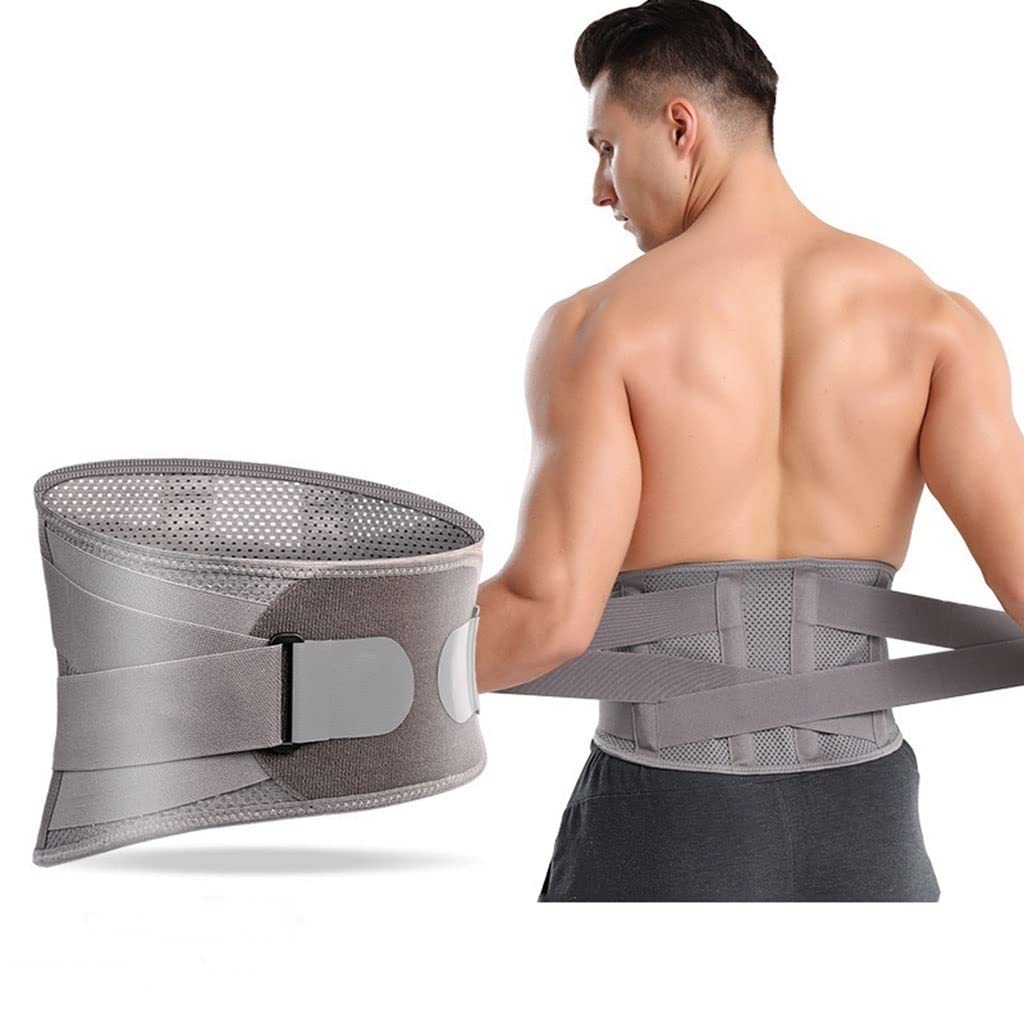 Lower Back Support Belt Breathable Back Support Brace with Support Plates Adjustable Lumbar Support Brace Back Pain Relief Waist Belt for Men Women