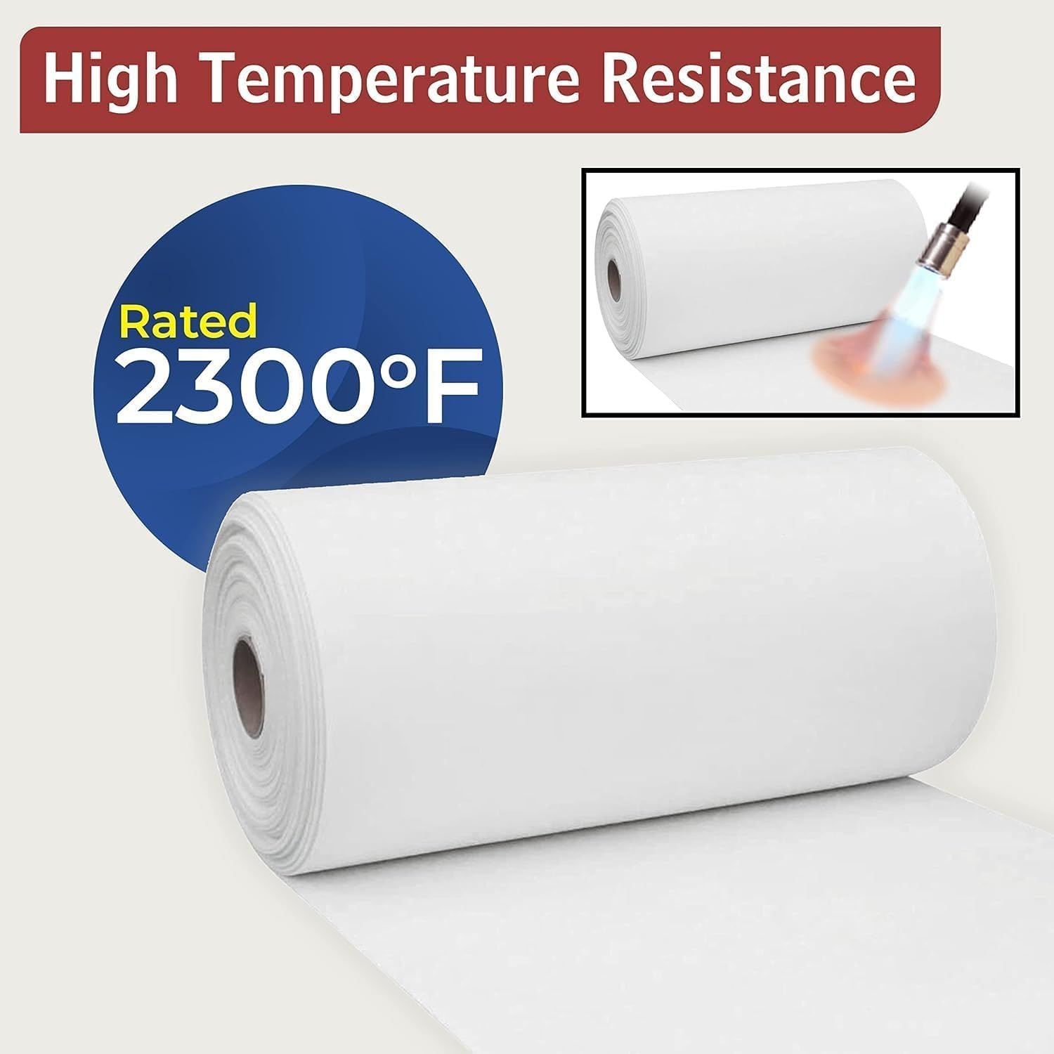 Keramikfaserpapier Feuerfest – Aluminiumsilikat Isoliermaterial 1x0,61m, 2mm Dick, Bis 1260°C