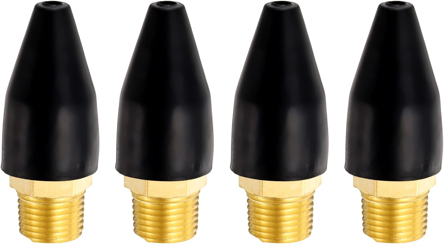 sourcing map 4pcs Air Nozzle Tip 1/8" Rubber Blow Gun Tip for Air Blow Guns Tool Parts & Accessories, Black