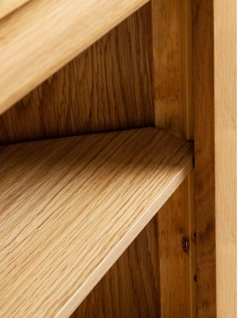 Brown Solid Oak Wood Corner Cabinet with MDF and Oak Veneer Triangular Shape 14.2 x 23.2 x 70.9 in Medium Storage Cupboard for Kitchen Dining Room Indoor Use