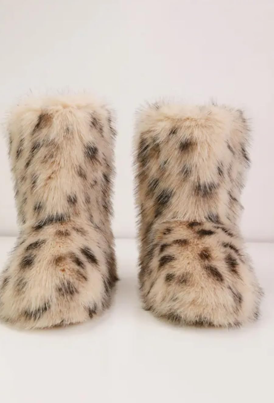 Wild Diva Melanie-21 Women's Faux Fur Fluffy Short Snow Mid-Calf Boots Warm Comfortable Outdoor Furry Shoes