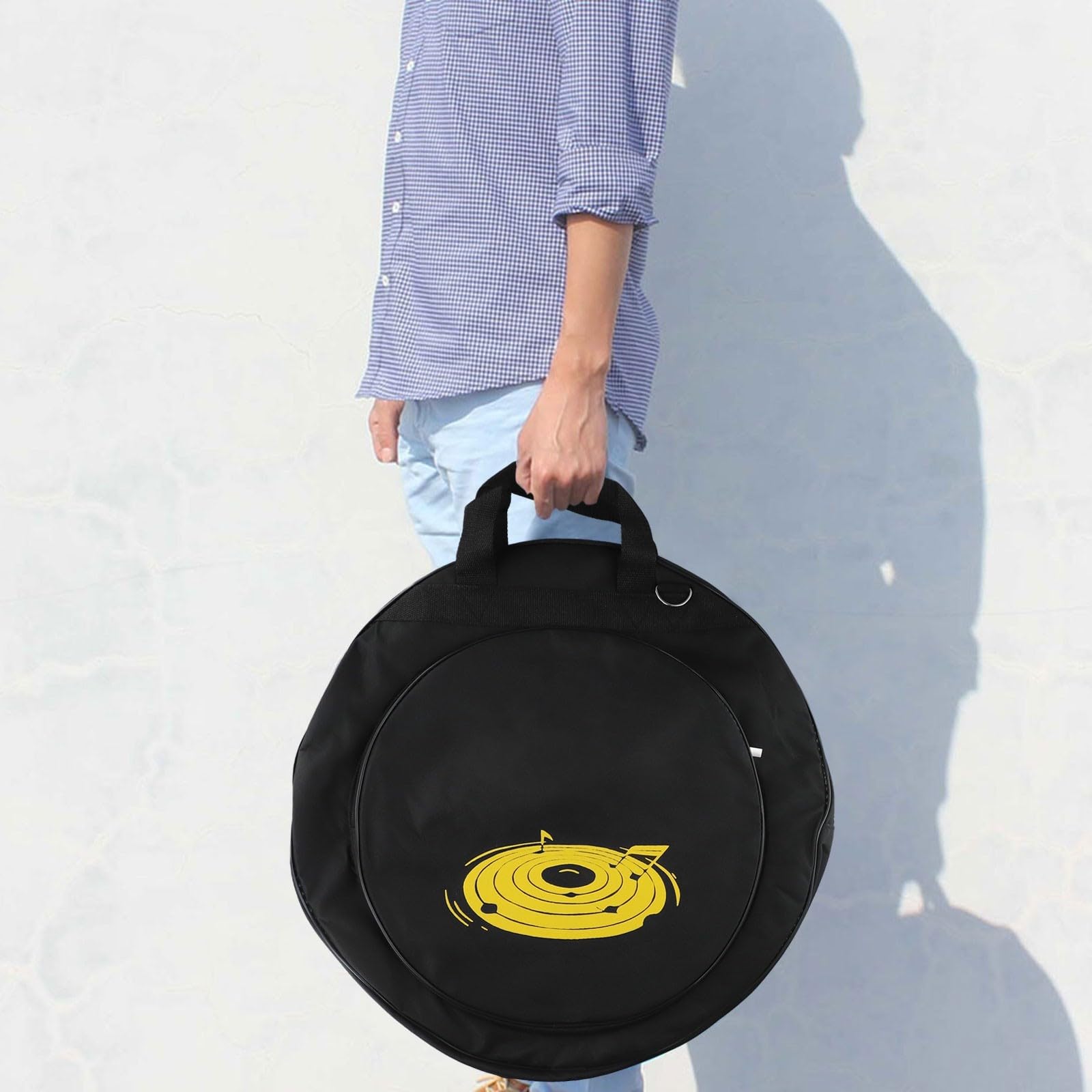 Sac de cymbale professionnel pour accessoires de batterie - 54 x 42 x 13 cm - En nylon Oxford 600D - Avec rembourrage en éponge - Noir - Résistant aux rayures - Portable