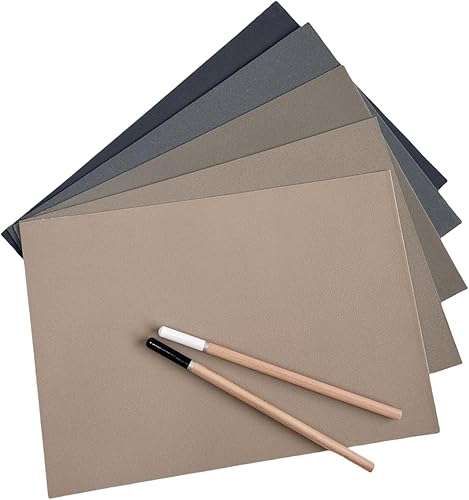 Miniatura 2 de MAIMOUFIN Paquete de 5 hojas de papel lijado pastel, papel de dibujo para artistas, tamaño pequeño, papel de lija de arte de colores mixtos para