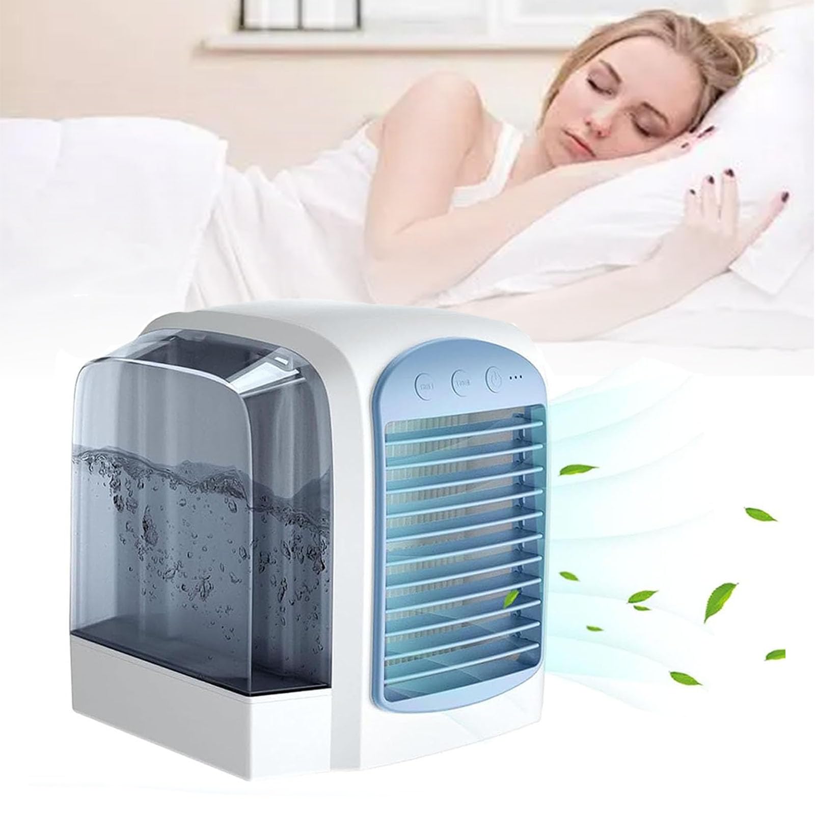 Frost Blast Pro Portable Air Chiller,Small Portable Air Conditioners,Powerful Frost Blast Pro Portable Ac,USB Rechargeable Personal Desktop Fan, Portable Evaporative Air Cooler (Blue)