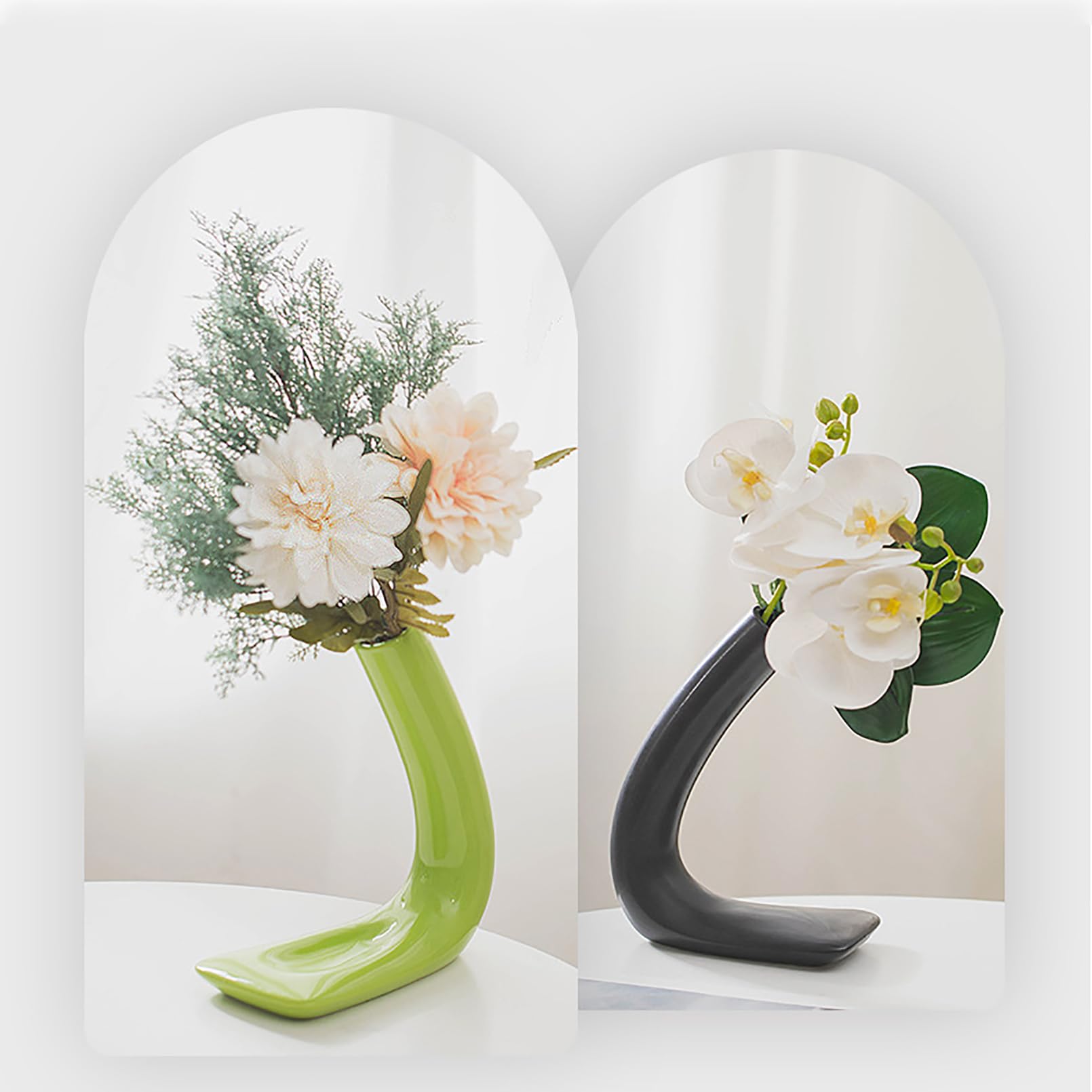 Keramikvase Vasen Set,Ins Style Vase Weiß Blumenvase Für Modern Home Decor Vase Aesthetic-Nordic Kreative Minimalistische Boho Vase Wohnzimmer Deko Vase,Festival Geschenk Dekorationen Vasen