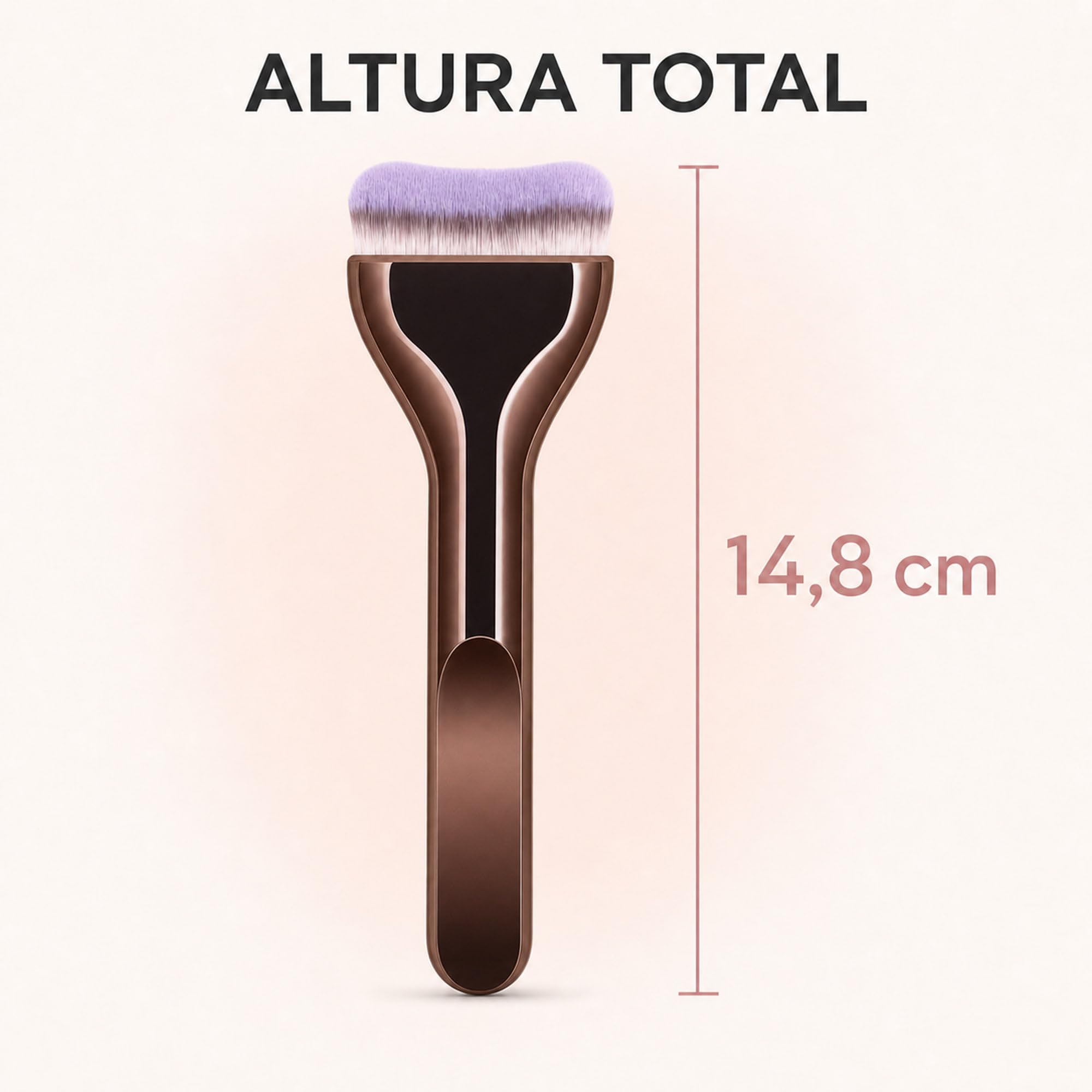 Brocha Facial Marrón con Cerdas Suaves para Base y Mascarillas Spa - imagen 4