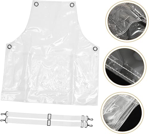 Miniatura 4 de FOMIYES Delantal de peluquero 2 piezas delantales de trabajo de cinta de TPU ajustable