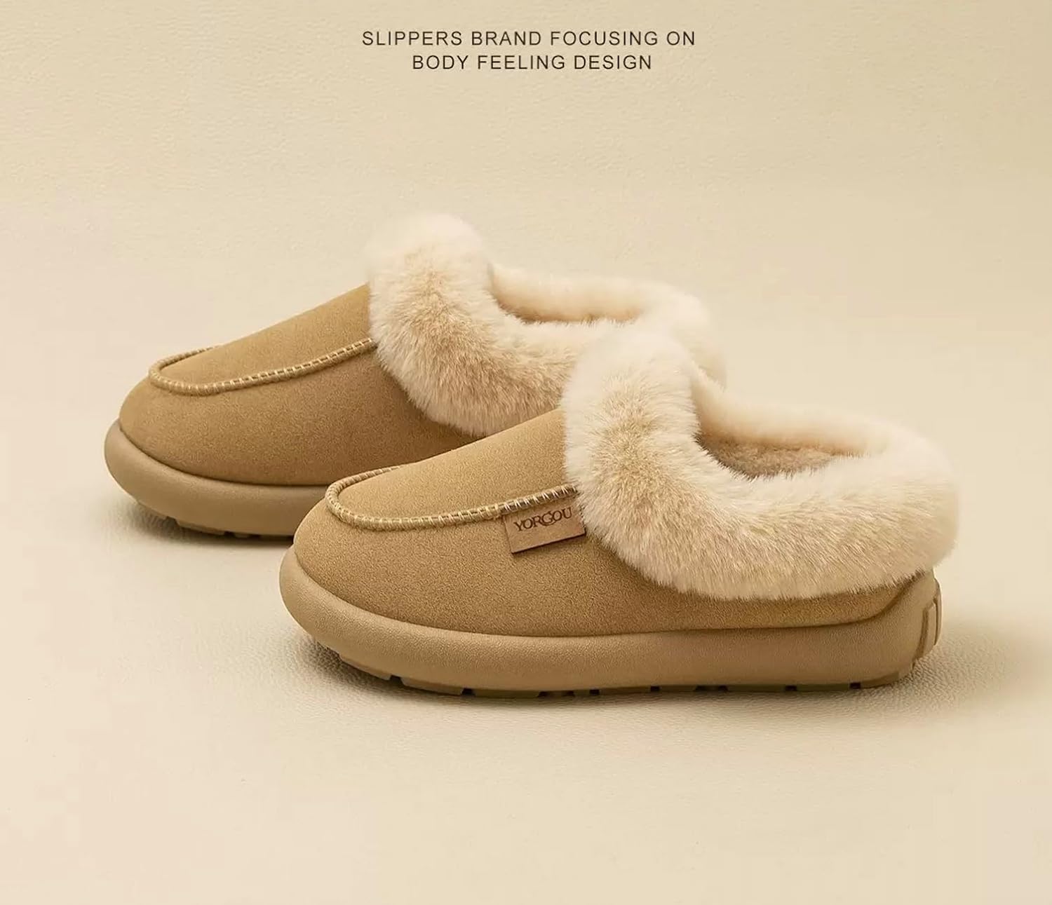 Fuzzy House Slippers for Women Non-Slip House Shoes, Plush Faux Shearling Lining Slippers Indoor or Outdoor - Image 4
