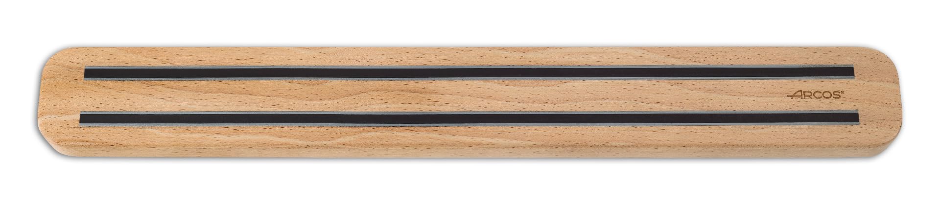 Arcos Magnet - Cremagliera Magnetica Porta Coltelli Magnetico - Fatto di Legno di Faggio 400 x 50 mm Colore Marrone