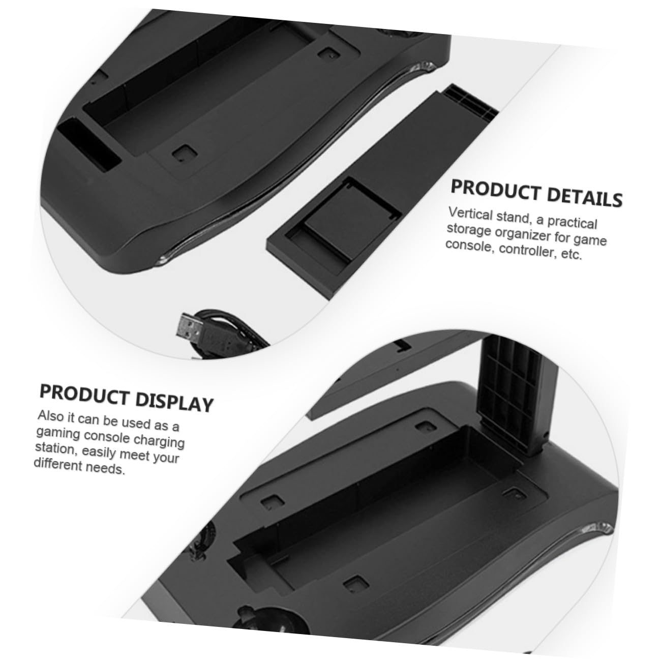 SHINEOFI Soporte de Carga para Control y Gafas de Realidad Virtual, Base Organizadora de Abs Negro, Ahorro de Espacio para Juegos