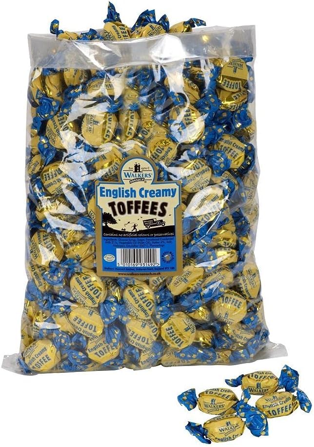 Walkers Nonsuch Milk, Brazil Nut, Liqurice, Eclairs Etc Toffees and Chocolate Eclairs 1KG Bags For All Occassions - Sold BY Kidzbuzz (English Creamy)