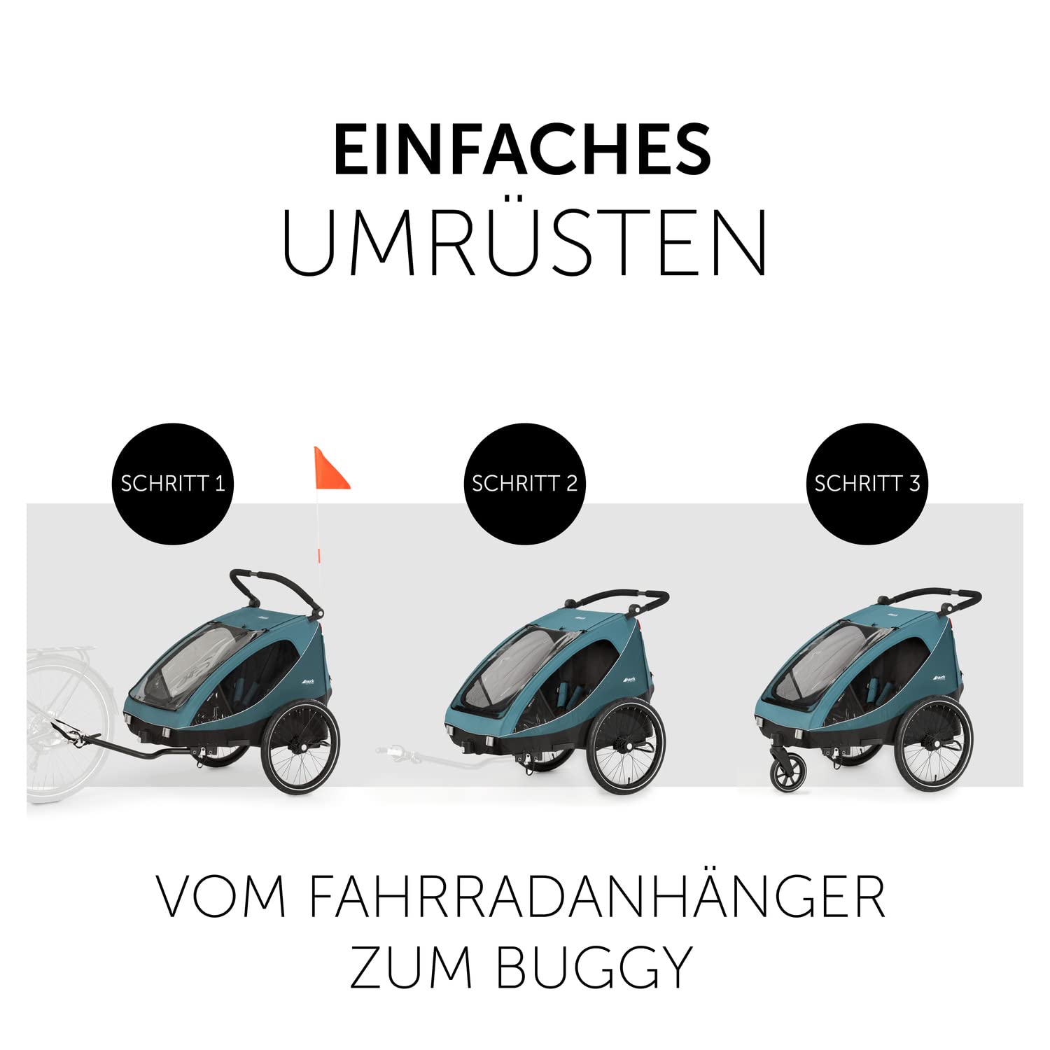 Hauck 2in1 Bike Trailer for Kids Dryk Duo