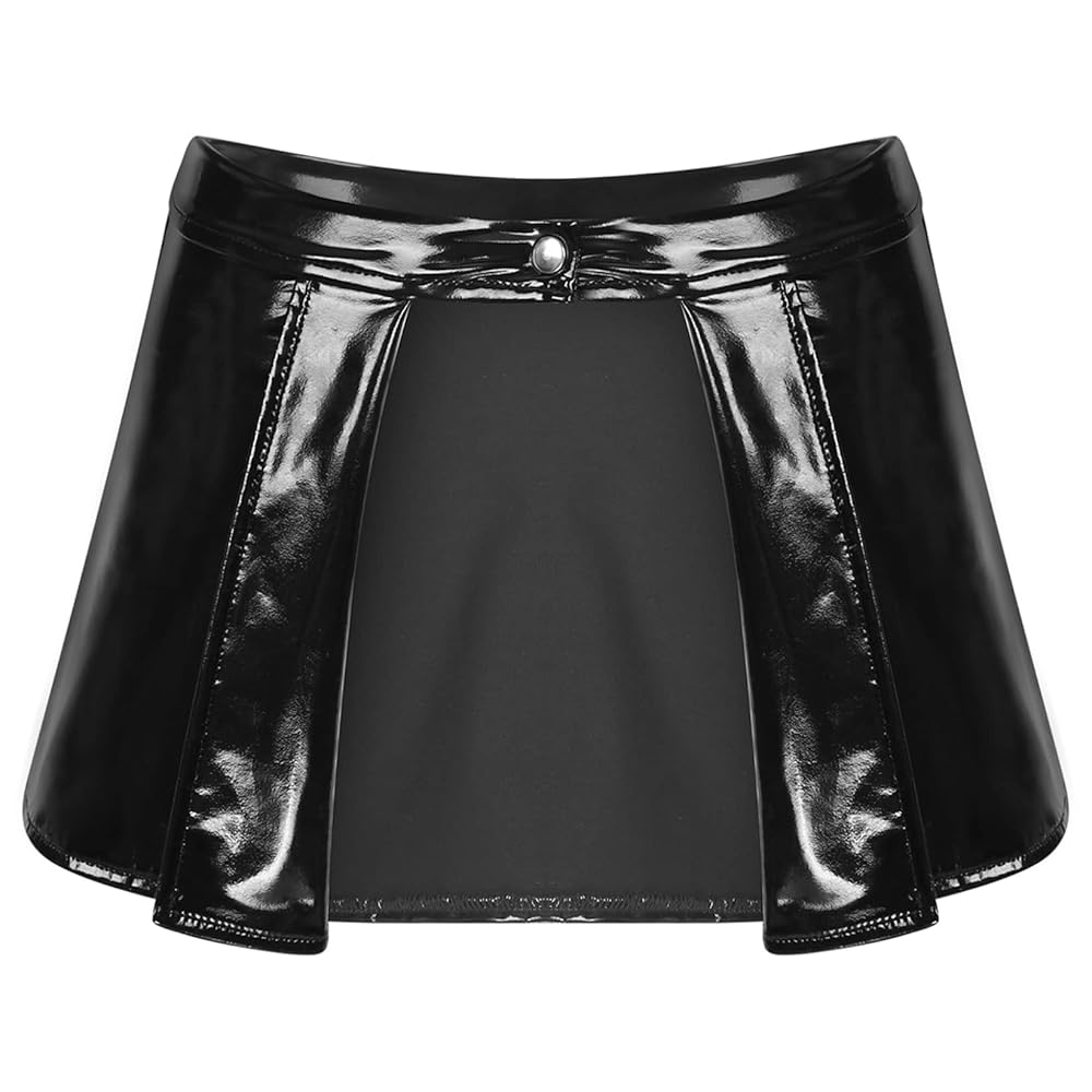 Amazon.com: Zaldita Women's Wetlook Leather Mini Skirt