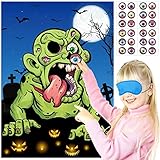 RMMD® Halloween Party Games for Kids Pin the Eye on the Zombie Games 24 Players Halloween Party Games Pin the Halloween Game Halloween Party Favours Halloween Pin Game for Family/School