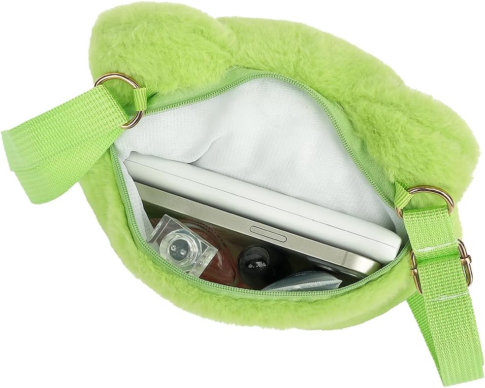 Bycobecy Kawaii Frog Plush Coin Purse for Women, Green image 5