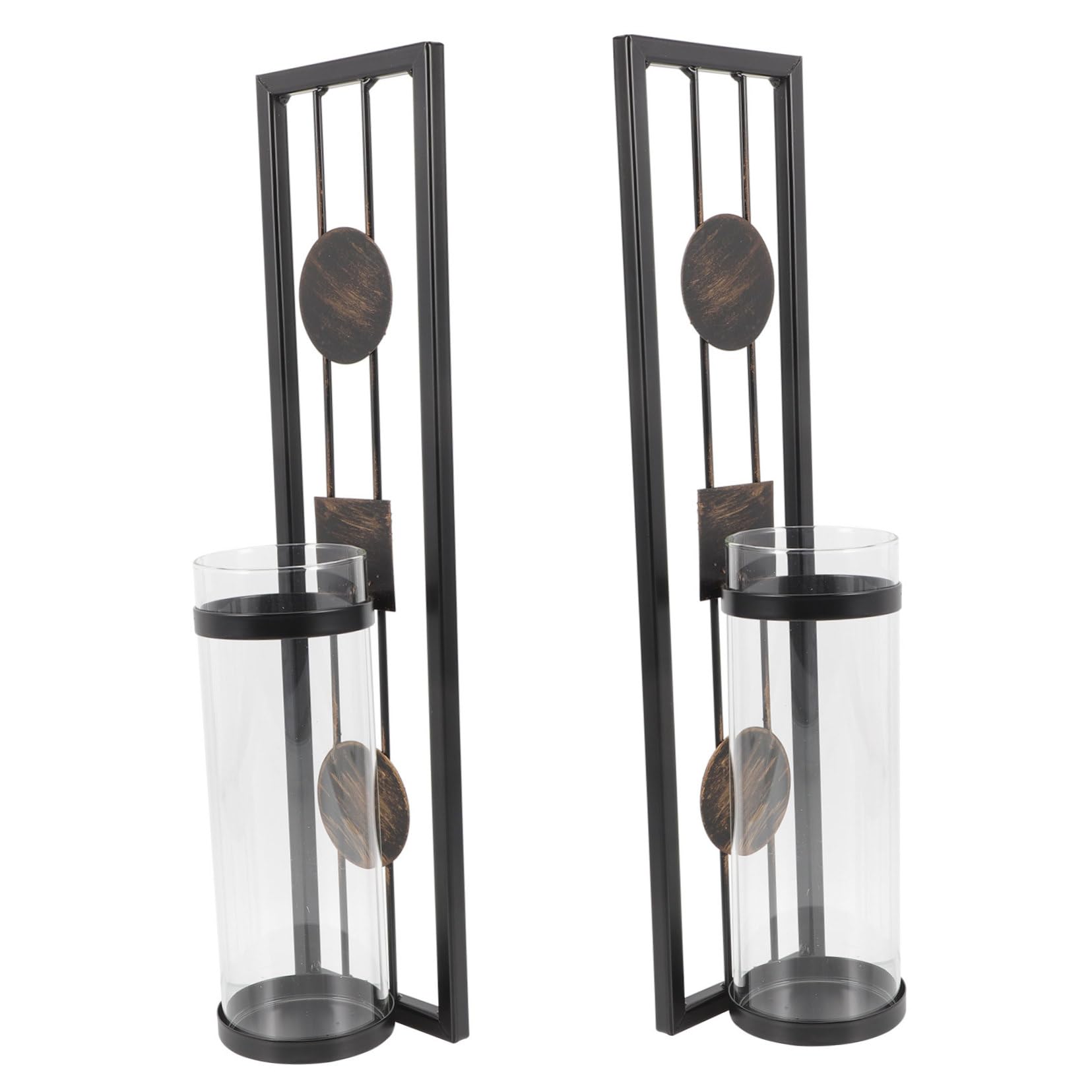 Cabilock 2pcs Wall Mounted Iron Candle Holder Decorative Candle Stand for Living Room Retro Home Decor Elegant Sconces to Enhance Atmosphere