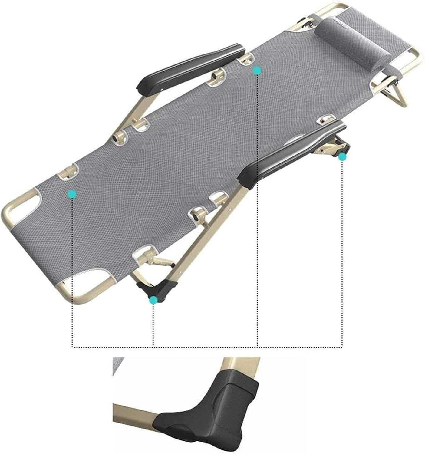 JATIBOSH Reclining Chair Folding Zero Gravity Lounge Chair Oversize XL, Deck Chairs Cotton Cushion for Garden Outdoor Patio Sun Loungers Bed Recliner Loading Up to 300Kg with Head Pillow(Bl