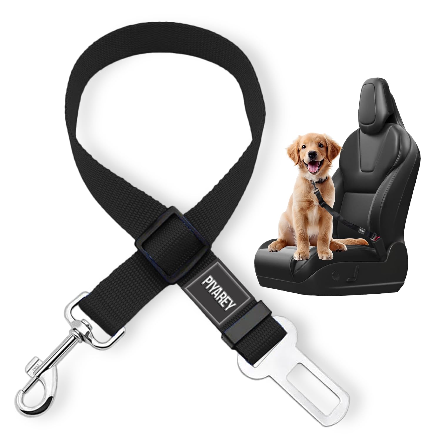 Dog Seat Belts For Cars Uk | Dog Seat Belt Adjustable For Cars | Dog Car Safety Seatbelt | Leash Car Harness for Vehicle Travelling (SMALL) (BLACK)