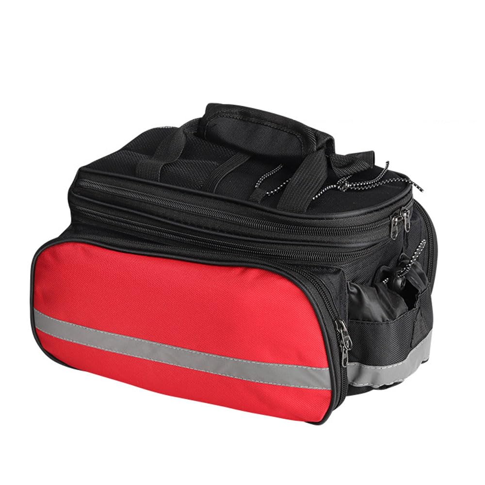Hosoncovy Large Capacity Bike Raer Rack Luggage Bag Extendable Waterproof Bicycle Trunk Bag Cycling Rear Seat Pack with RRain Coiver for Road Mountain Cycling (Red)