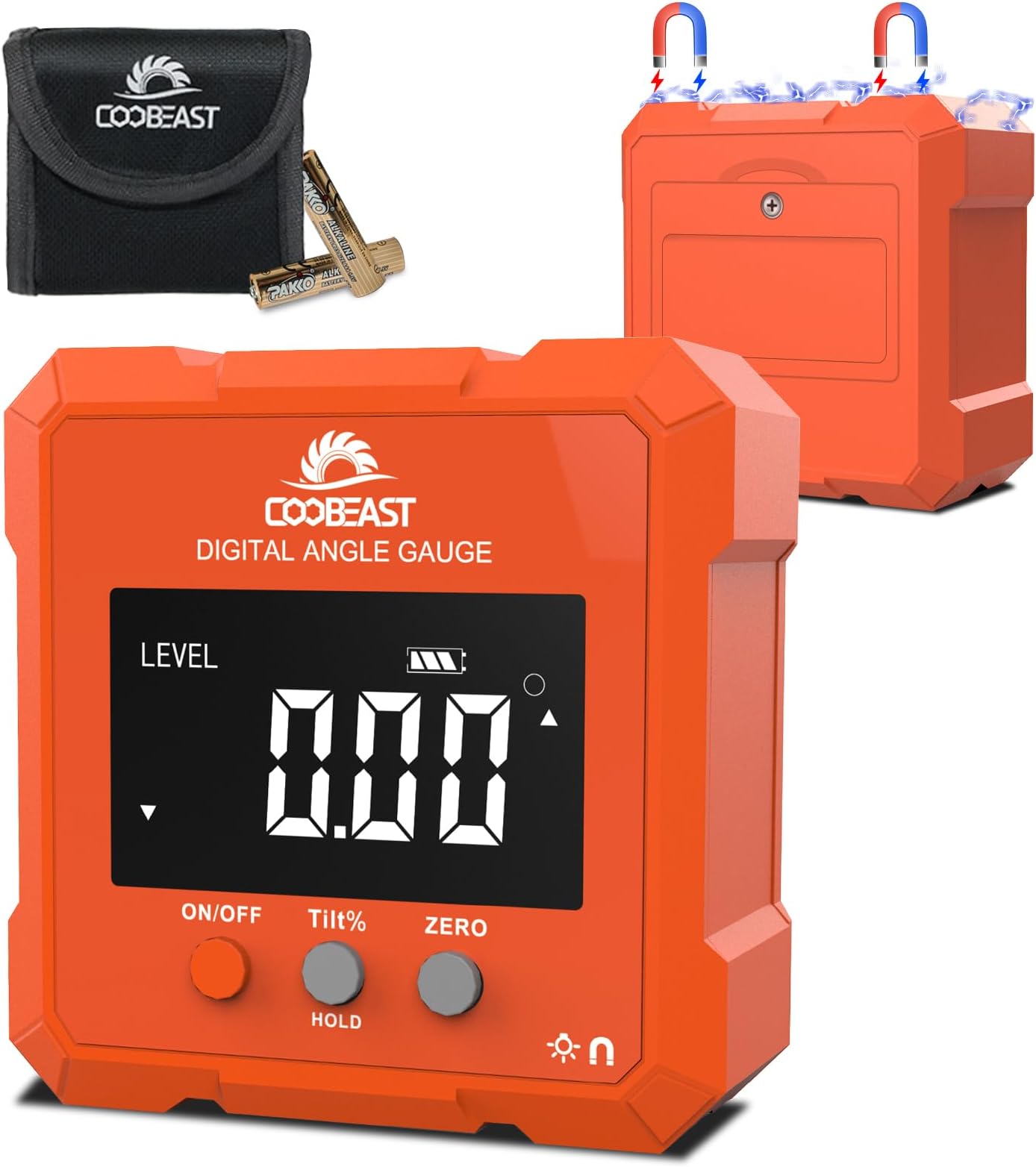 Digital Angle Finder, Digital Level Angle Gauge with Backlight & Magnetic Base Compact Digital Protractor Angle Measuring Tool Inclinometer for Woodworking Construction Table Saw Gift for Men