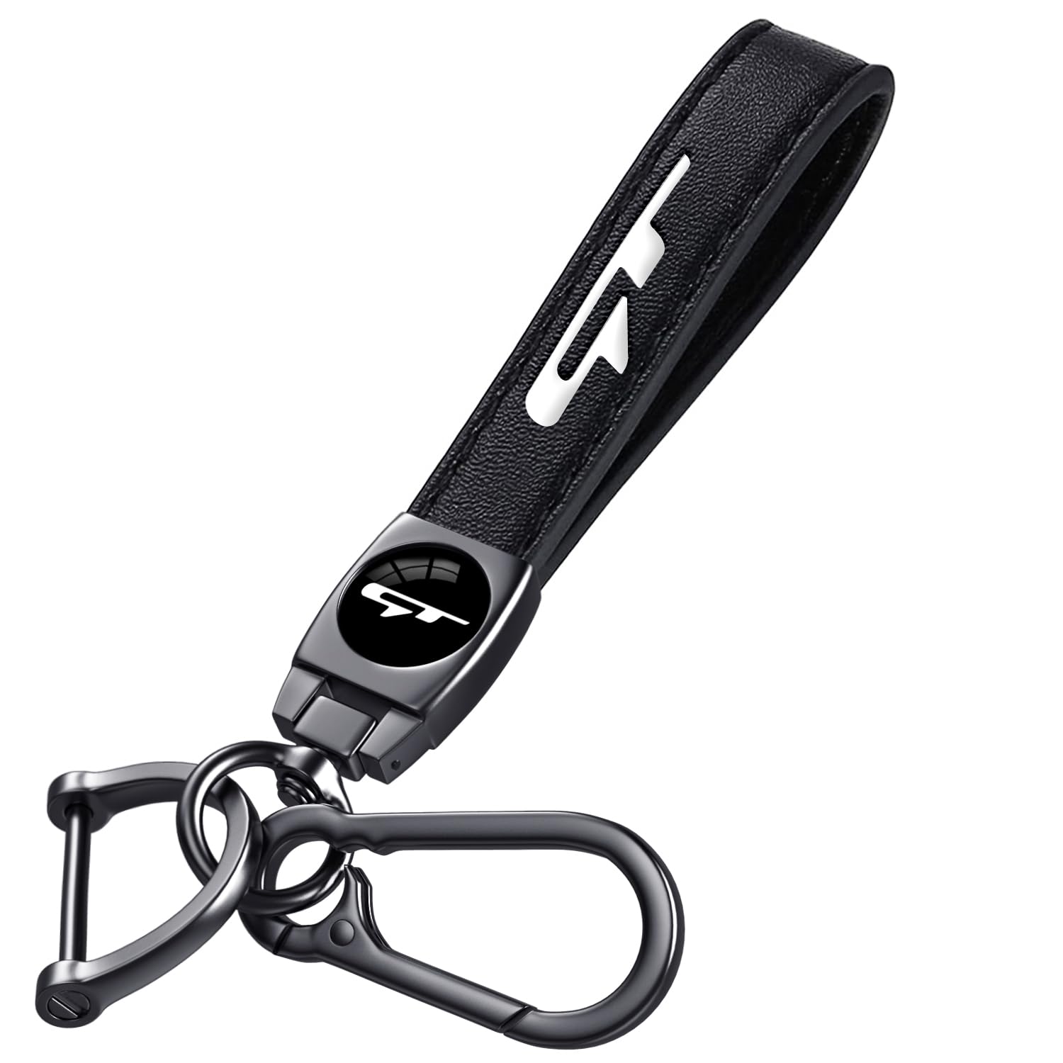 Black Leather Metal Car Keychain Keyring Compatible with Kia K3 Forte Cerato 2021-2024 GT Cars Accessories