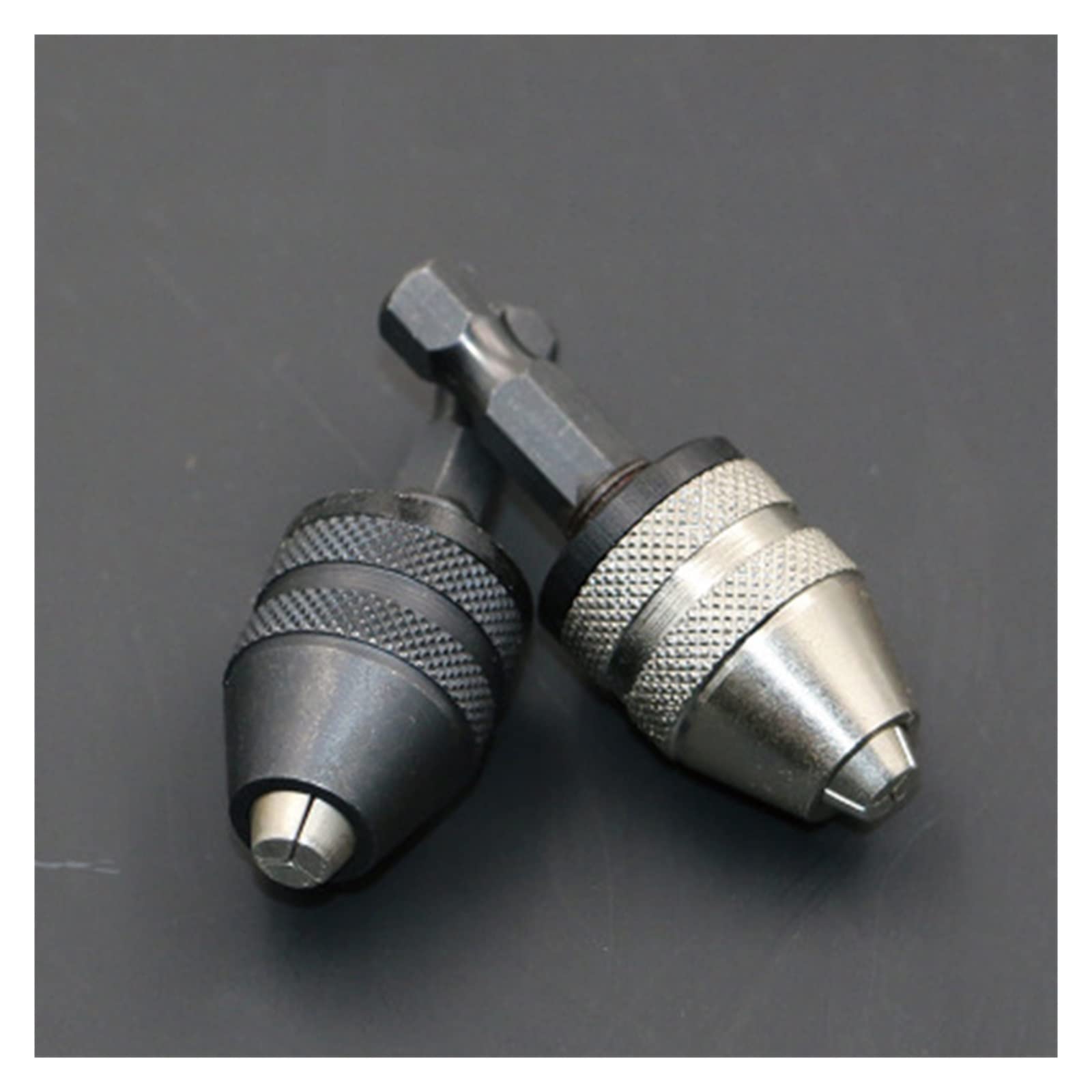 Mini uchwyt wiertarski bezkluczykowy Aluminum Alloy Keyless Drill Chuck with Hex Shank | Multicolor 0.5-3.6mm 6.35mm Hex Shank 3pcs for Drill/Impact Driver: Keyless Quick Change(Black)