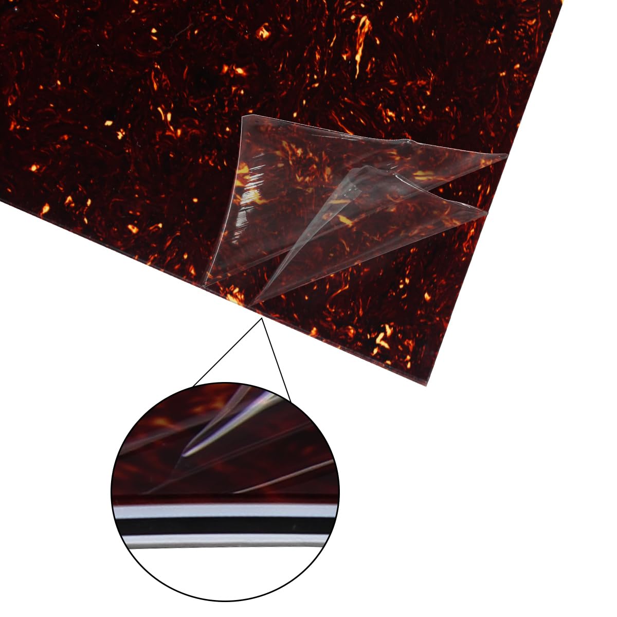 FLEOR 430 * 290 Blank Electric Guitar Bass Pickguard Material Scratch Plate Sheet,4Ply Brown Tortoise Shell - Image 4