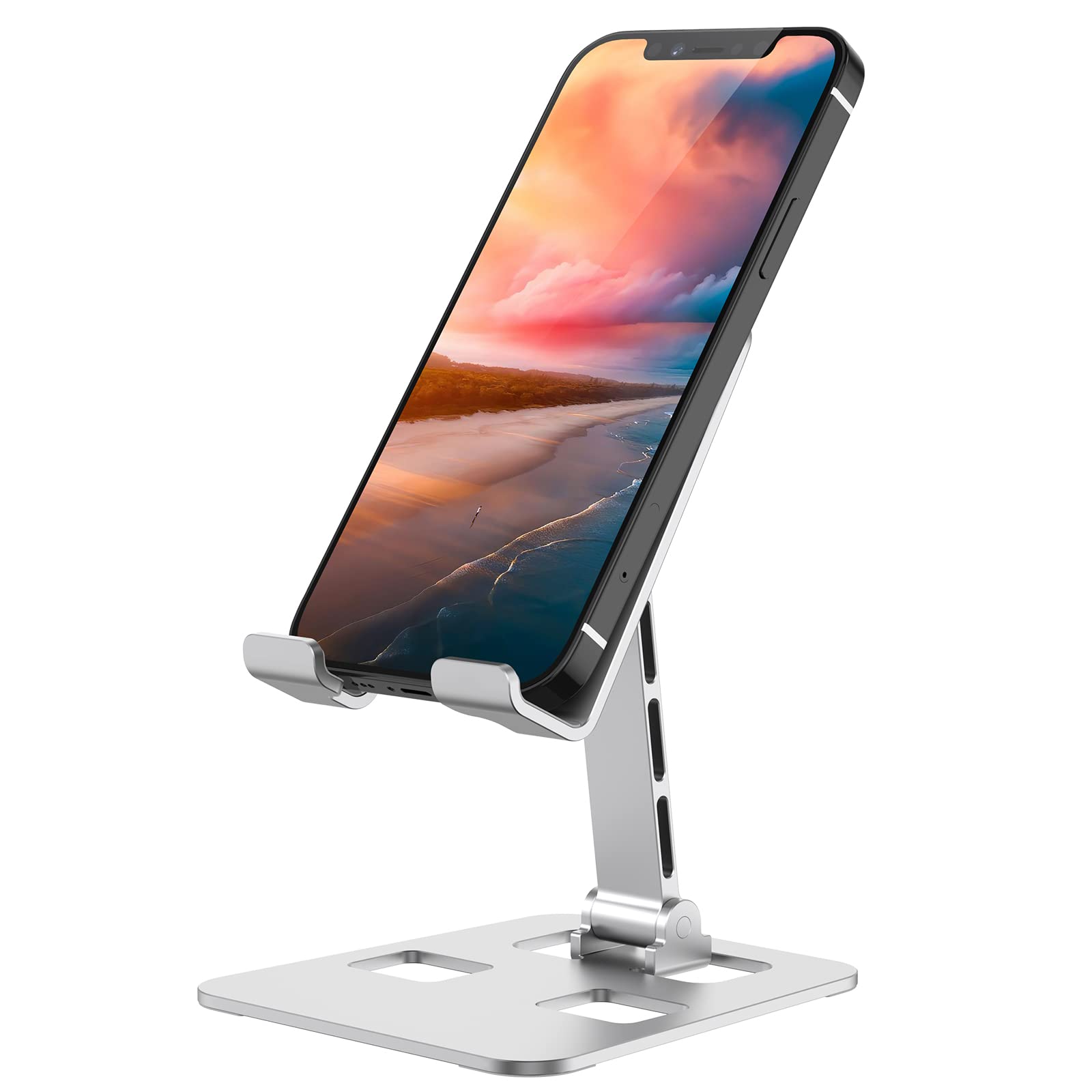 Sakya Folding Cell Phone Stand, Fully Adjustable Desktop Phone Holder Cradle Dock Compatible with Phone 14, Plus, Pro, Pro Max, 13 12 X XS,Android Smartphone, Pad (7-12"), Desk Accessories Upgrade