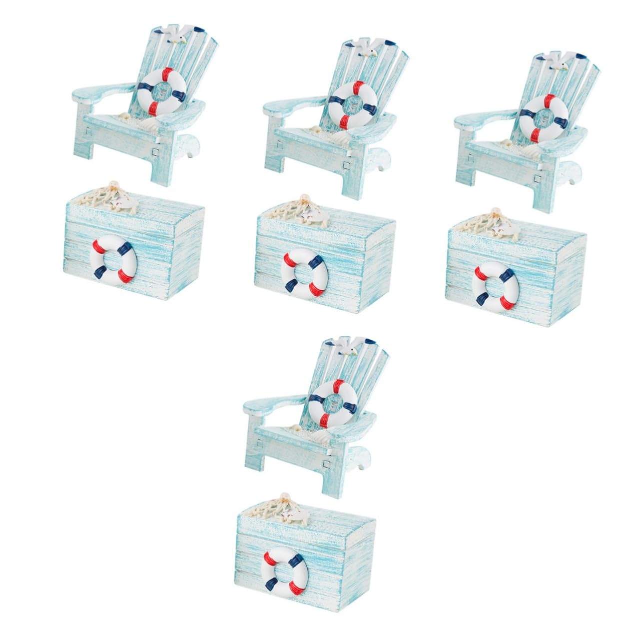 STOBAZA 4ensembles Mini Chaise Longue Décorative Style Méditerranéen pour Maison De Poupées Et Accessoire pour Décoration Intérieure Et Bricolage