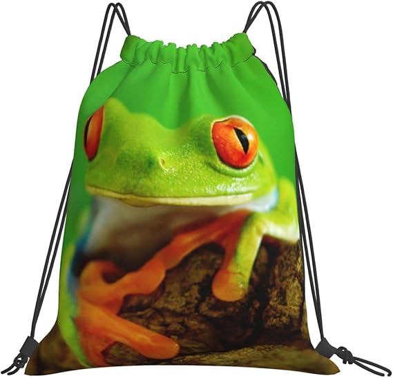 Amazon Co Jp 赤い目のカエル スポーツバック ジムバッグ 体操着袋 プールバッグ メンズ レディース 巾着バック 人気 おしゃれ 体操服入れ 防水 軽量 引きひも袋 部活 ジム 遠足 キャンプ 収納バッグ シューズ バッグ
