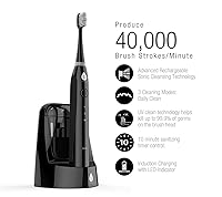 Vista 2 de Pursonic S750 Sonic SmartSeries Electronic Power Cepillo de dientes con batería recargable Negro