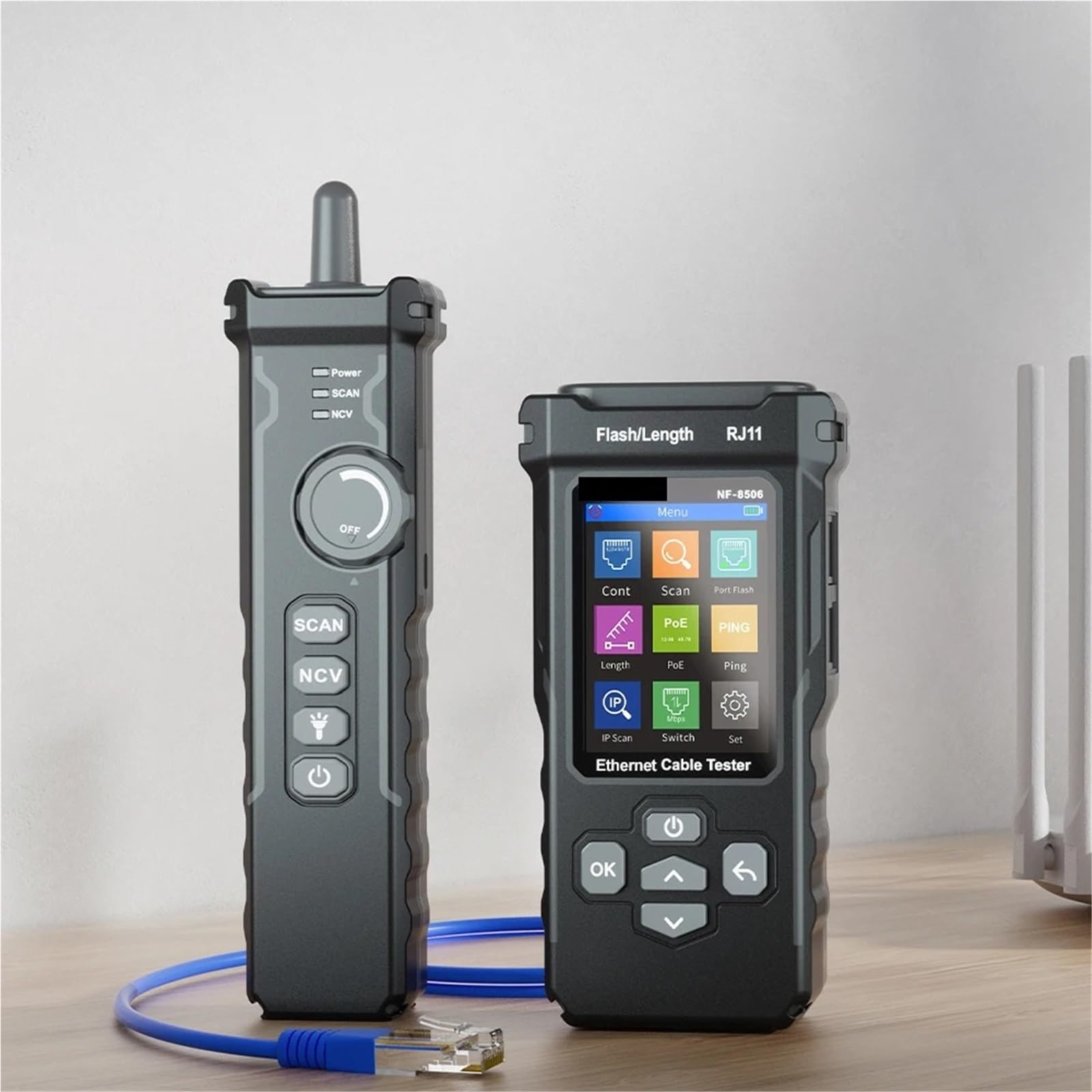 Localizzatore di Cavi, Tester for cavi di rete multifunzione, supporto for test PING/scansione IP/misura PoE, tester for mappatura