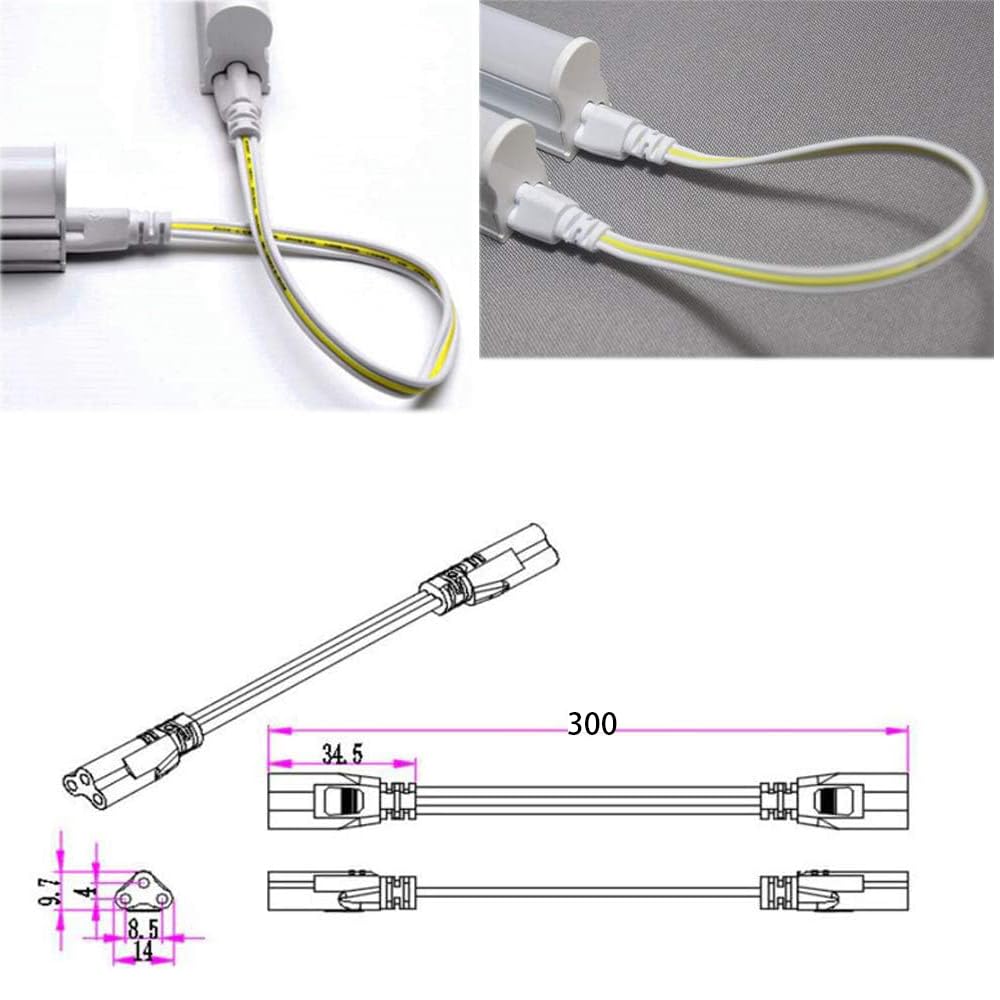 SOLUSTRE 20 Pezzi Connettore Per Lampada LED T5/T8 – Adattatore Femmina Con Cavi, Diametro 21mm, Per Uso Domestico E Industriale