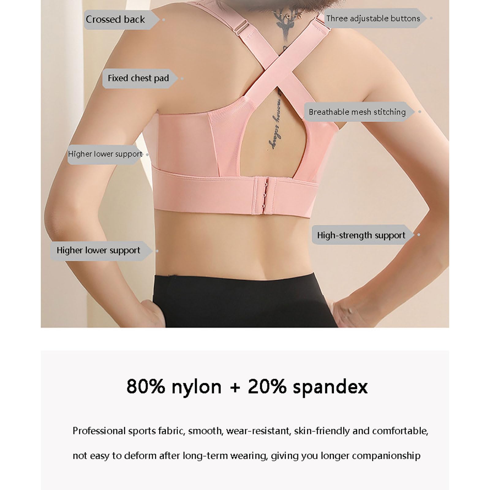 Reggiseni sportivi da donna,Reggiseni Sportivi Donna Push Up Comfort con Schiena Incrociata ,spalline regolabili,Top Sportivi da Sostegno Forte,Traspirante e traspirante,per Ginnastica Yoga Fitness