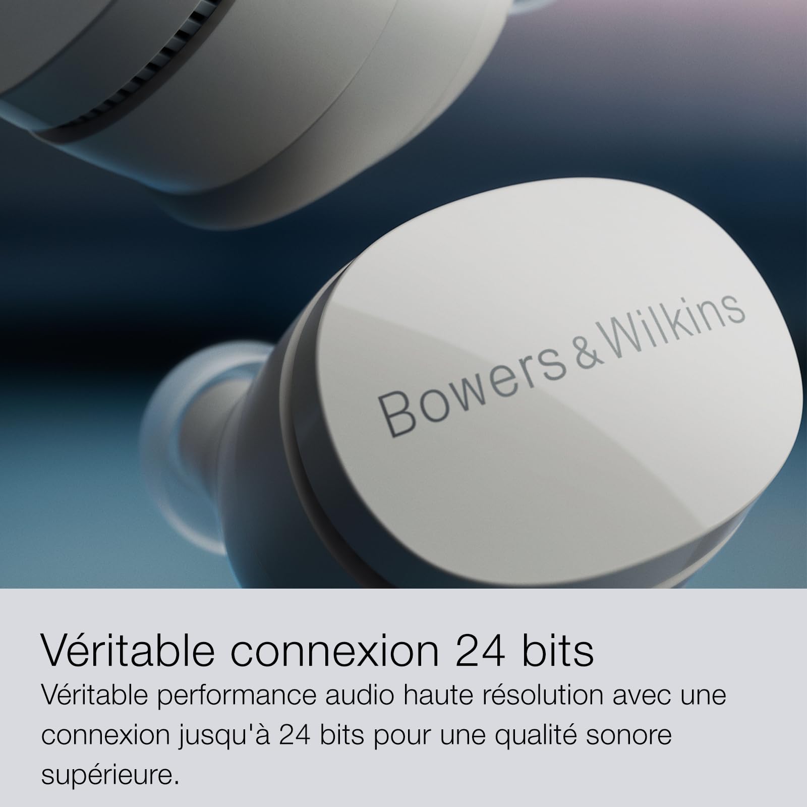 Bowers & Wilkins Pi6 Écouteurs sans Fil True Wireless, Réduction de Bruit, Bluetooth, aptX, Microphones Intégrés - Gris Nuage