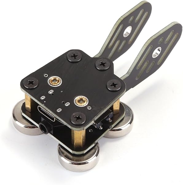 HEIBTENY Metal Double Paddle CW Key PCB Automatic for Morse Code Trainer with USB Connectivity and 3.5mm Cable Options, for Amateur Radio and Educational Use, Black(B) - 2