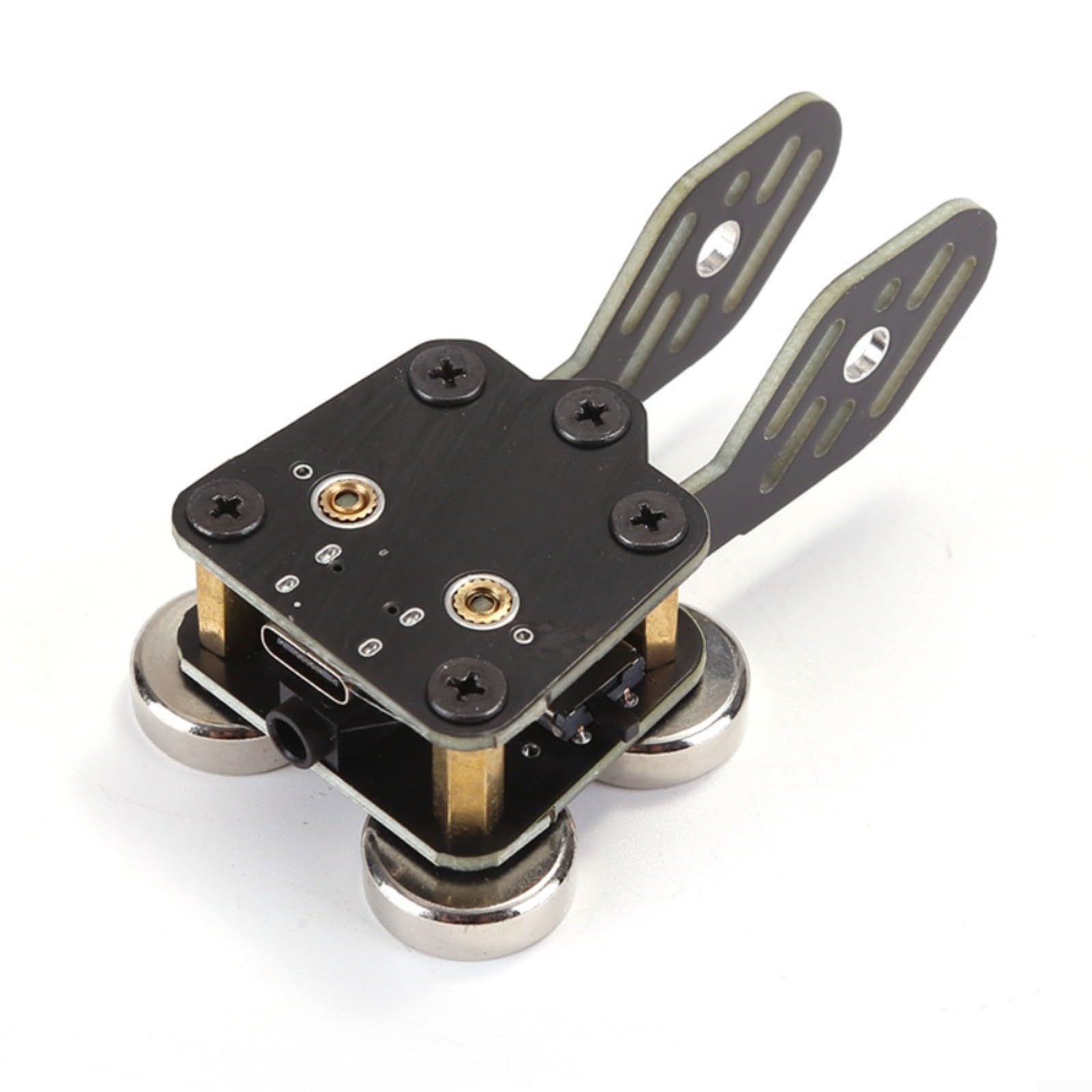 HEIBTENY Metal Double Paddle CW Key PCB Automatic for Morse Code Trainer with USB Connectivity and 3.5mm Cable Options, for Amateur Radio and Educational Use, Black(B) — view 2