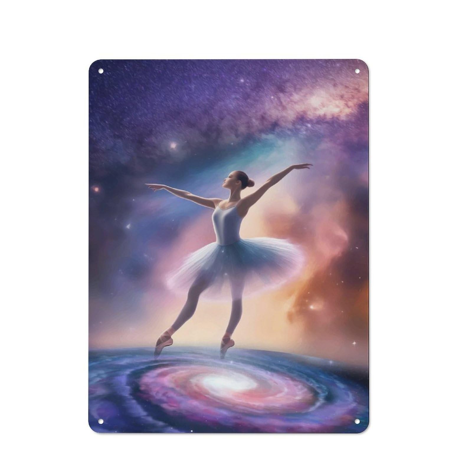 Junmoney Dancing In Galaxy Tin Wall Plaque 40X30cm With For Home Office Or Studio, Gift Idea At Christmas For Creative Workspace Decorators